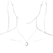 14K White 1/3 CTW Diamond Crescent Moon 16-18" Necklace-