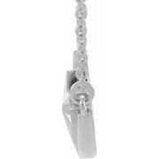 14K White Crescent Moon & Star 16-18" Necklace-