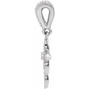 14K White .03 CTW Diamond Petite Vintage-Inspired Cross Pendant-