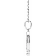 14K White Beaded Disc 16-18" Necklace-