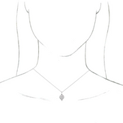 14K White Beaded Disc 16-18" Necklace-