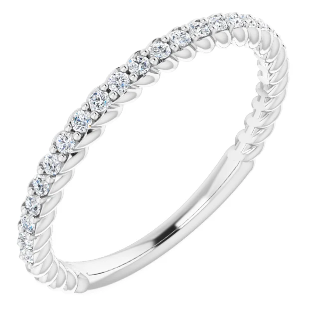 14K White 1/5 CTW Diamond Rope Anniversary Band-