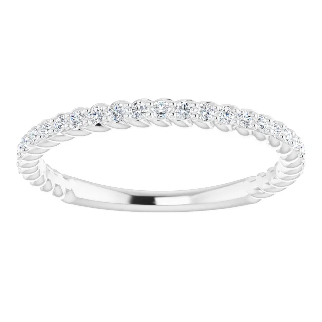 14K White 1/5 CTW Diamond Rope Anniversary Band-