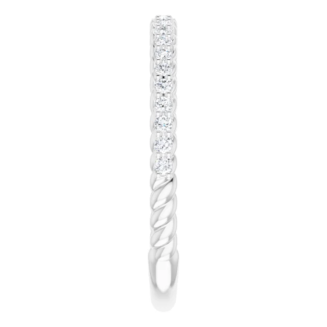 14K White 1/5 CTW Diamond Rope Anniversary Band-