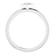 14K White 2.5 mm Round .06 CTW Diamond Stackable Geometric Ring-