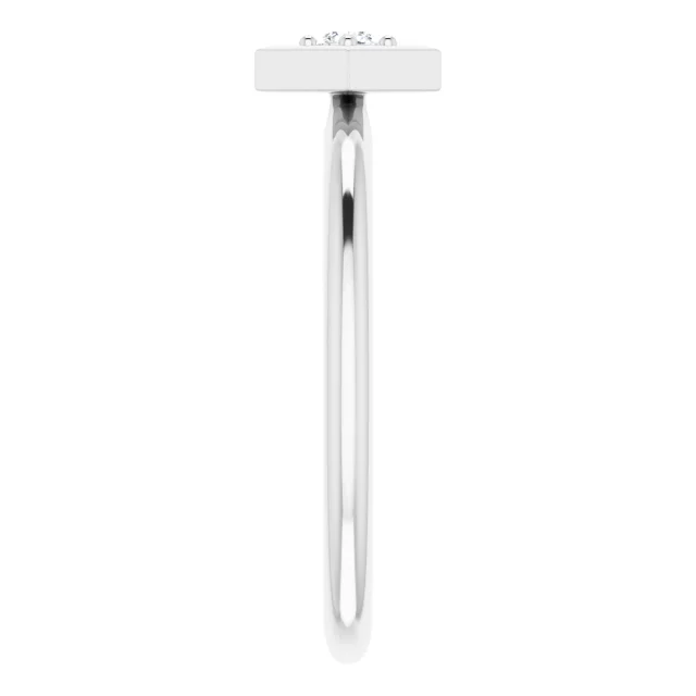 14K White 2.5 mm Round .06 CTW Diamond Stackable Geometric Ring-