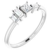 14K White 1/4 CTW Diamond Stackable Geometric Ring-