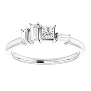 14K White 1/4 CTW Diamond Stackable Geometric Ring-