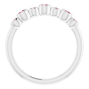 14K White Pink Tourmaline Bezel-Set Ring-