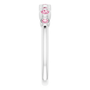 14K White Pink Tourmaline Bezel-Set Ring-