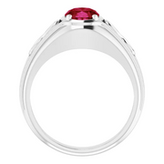 14K White Lab-Grown Ruby Infinity Ring-