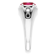 14K White Lab-Grown Ruby Infinity Ring-