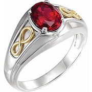 14K White Lab-Grown Ruby Infinity Ring-