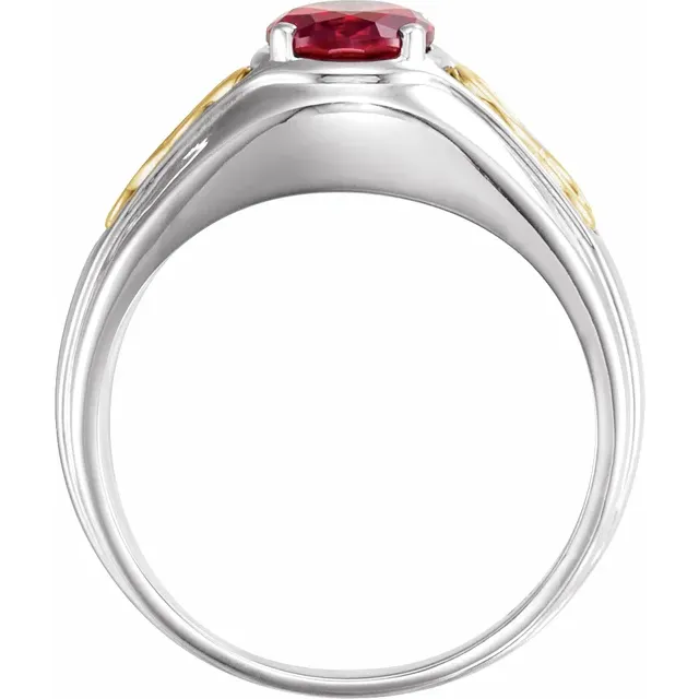 14K White Lab-Grown Ruby Infinity Ring-