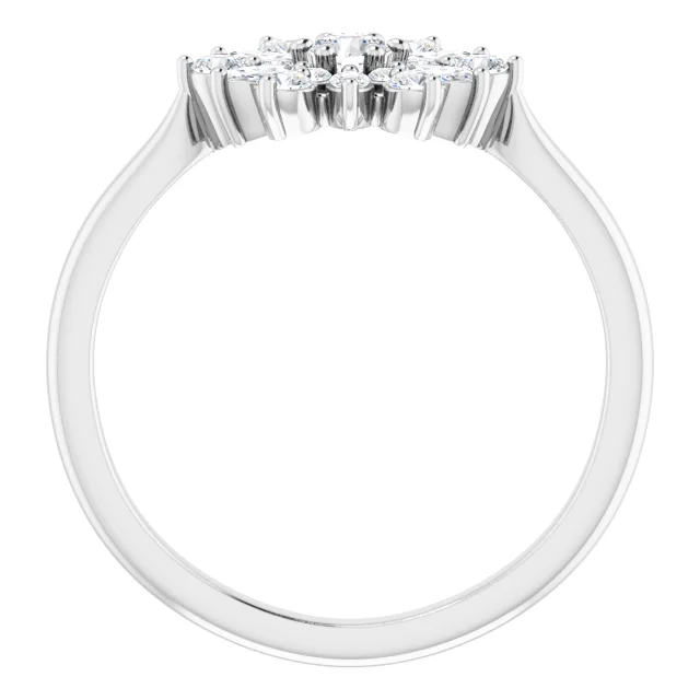 14K White 1/2 CTW Diamond Vintage-Inspired Ring-