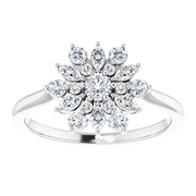 14K White 1/2 CTW Diamond Vintage-Inspired Ring-