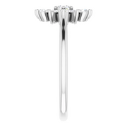 14K White 1/2 CTW Diamond Vintage-Inspired Ring-