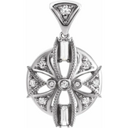 14K White 1/4 CTW Diamond Vintage-Inspired Pendant-