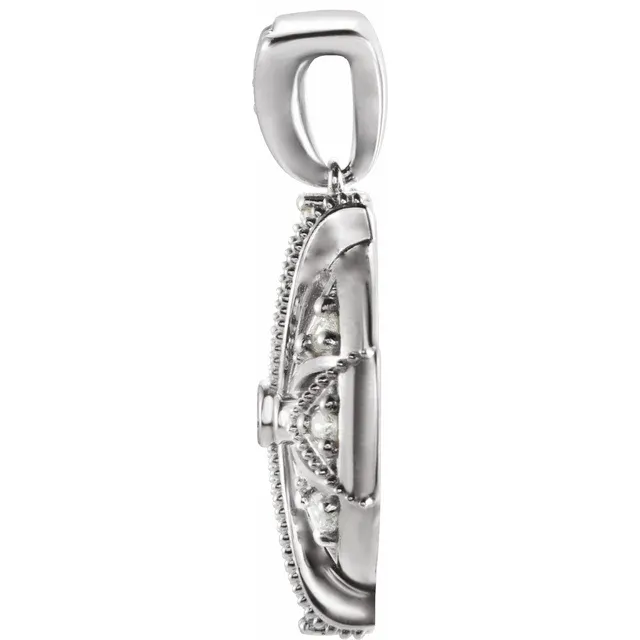 14K White 1/4 CTW Diamond Vintage-Inspired Pendant-