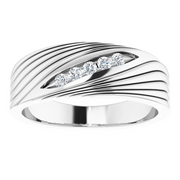 14K White 1/6 CTW Diamond Men's Ring-