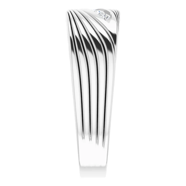 14K White 1/6 CTW Diamond Men's Ring-
