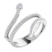 14K White 1/3 CTW Diamond Snake Ring-