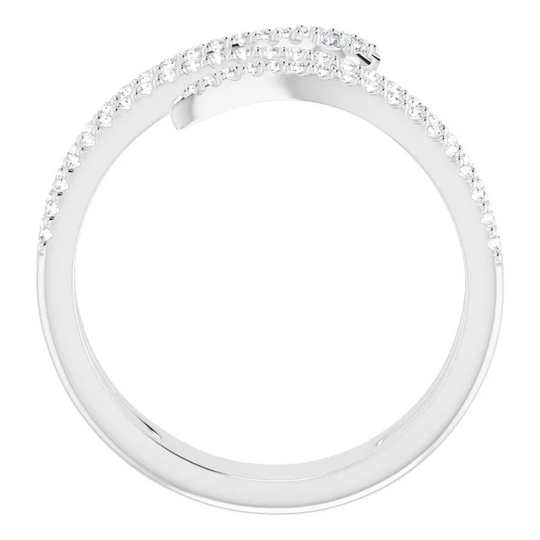 14K White 1/3 CTW Diamond Snake Ring