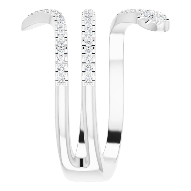 14K White 1/3 CTW Diamond Snake Ring-