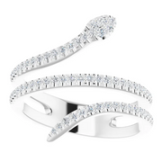 14K White 1/3 CTW Diamond Snake Ring-