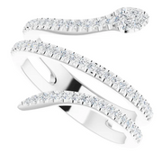 14K White 1/3 CTW Diamond Snake Ring-