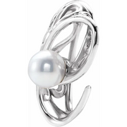 14K White Freshwater Cultured Pearl Pendant-