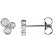 14K White Geometric Earrings-