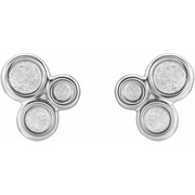 14K White Geometric Earrings-
