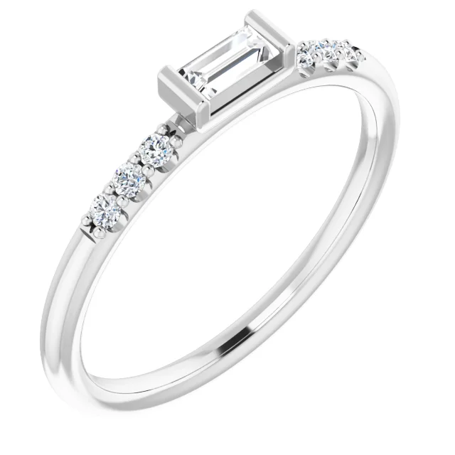 14K White 1/5 CTW Diamond Stackable Accented Ring-