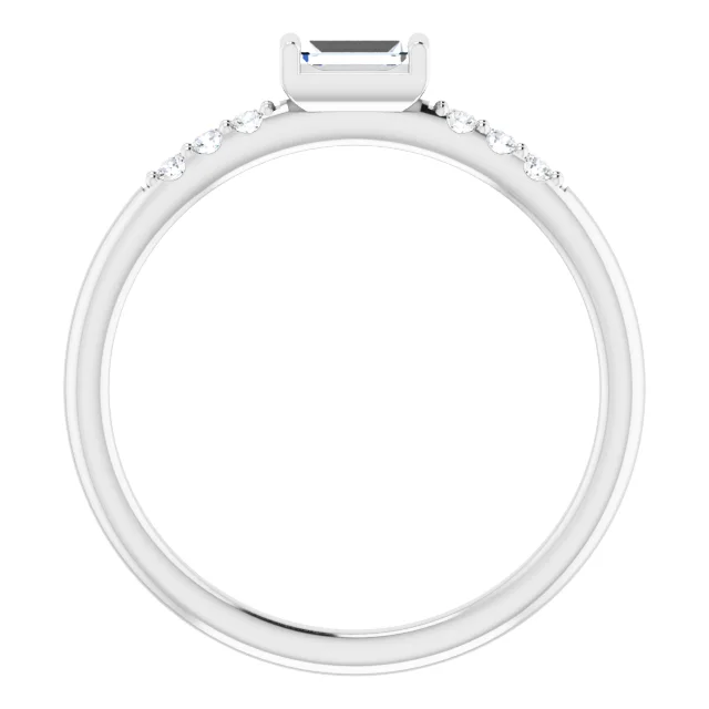 14K White 1/5 CTW Diamond Stackable Accented Ring-