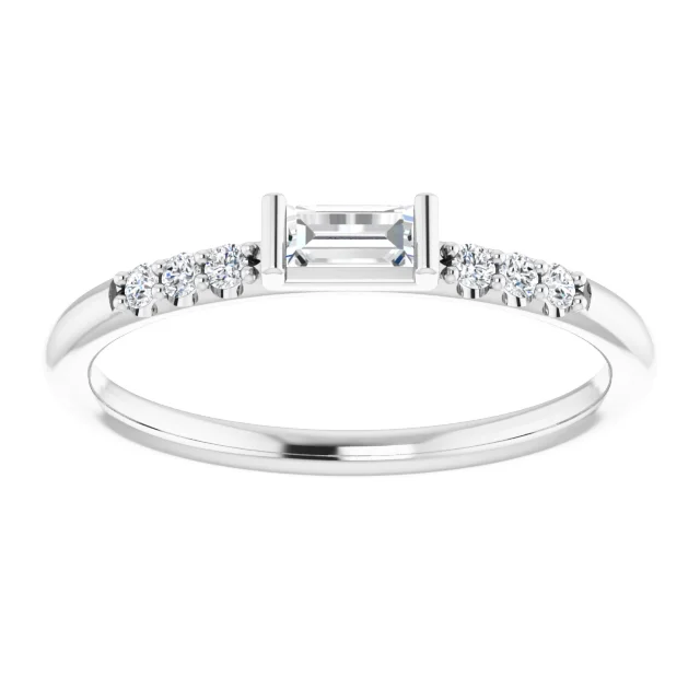 14K White 1/5 CTW Diamond Stackable Accented Ring-