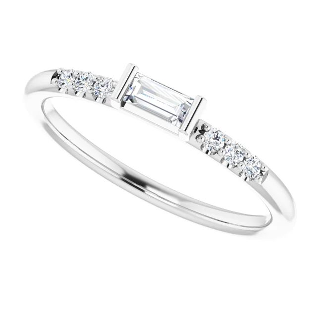 14K White 1/5 CTW Diamond Stackable Accented Ring-