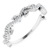 14K White 1/6 CTW Diamond Leaf Ring-