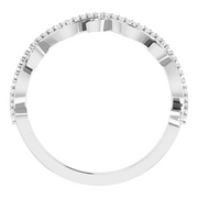 14K White 1/6 CTW Diamond Leaf Ring-