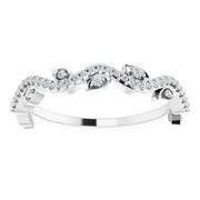 14K White 1/6 CTW Diamond Leaf Ring-