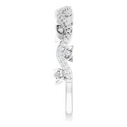 14K White 1/6 CTW Diamond Leaf Ring-