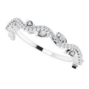 14K White 1/6 CTW Diamond Leaf Ring-