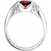14K White Men's Mozambique Garnet Ring-