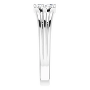 14K White 1/8 CT Diamond Geometric Ring-