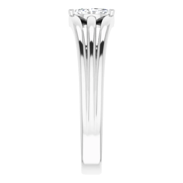14K White 1/8 CT Diamond Geometric Ring-