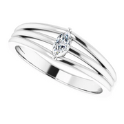 14K White 1/8 CT Diamond Geometric Ring-
