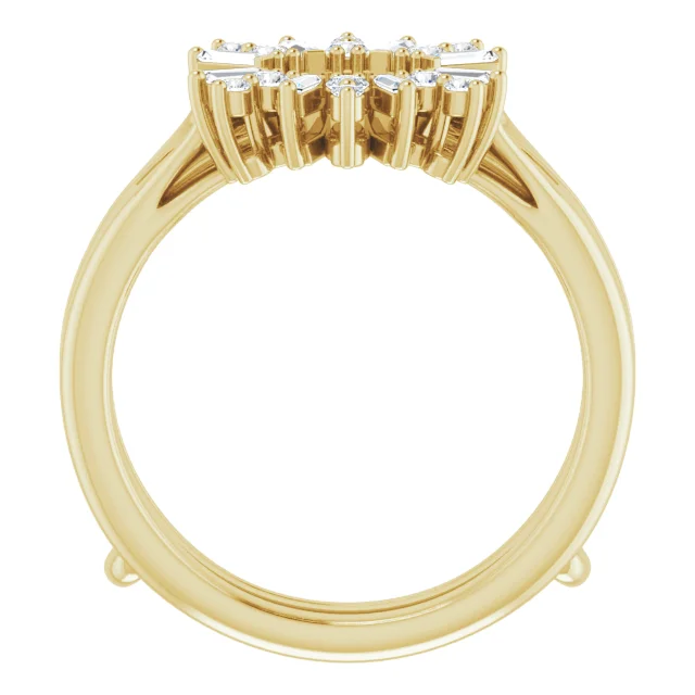 14K Yellow 1/3 CTW Diamond Art Deco Baguette Ring Guard-