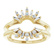 14K Yellow 1/3 CTW Diamond Art Deco Baguette Ring Guard-