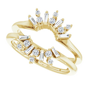 14K Yellow 1/3 CTW Diamond Art Deco Baguette Ring Guard-