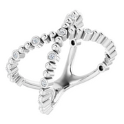 14K White 1/6 CTW Diamond Beaded Negative Space Ring-
